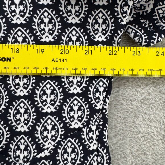 Talbots Dress Womens Plus 2X Black Jersey Stretch Midi Short‎ Sleeves Surplice - Picture 12 of 13